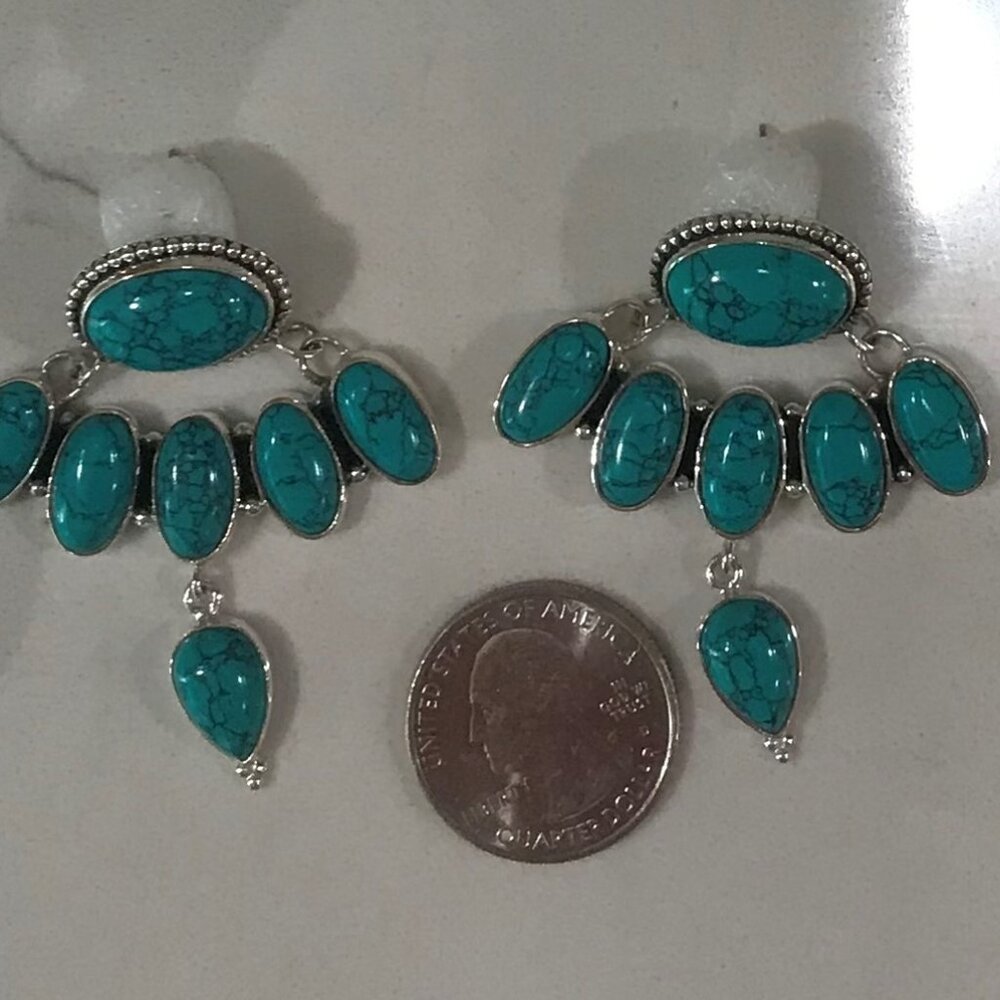 Sterling and Turquoise Statement Earrings